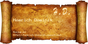 Hemrich Dominik névjegykártya